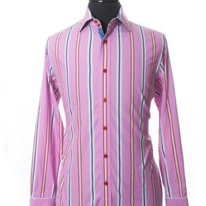 Robert Graham Pink Striped Cotton Shirt